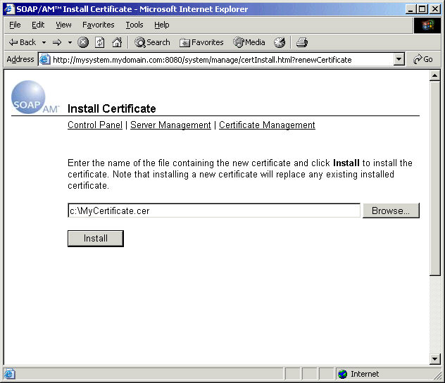 Installl Certificate
