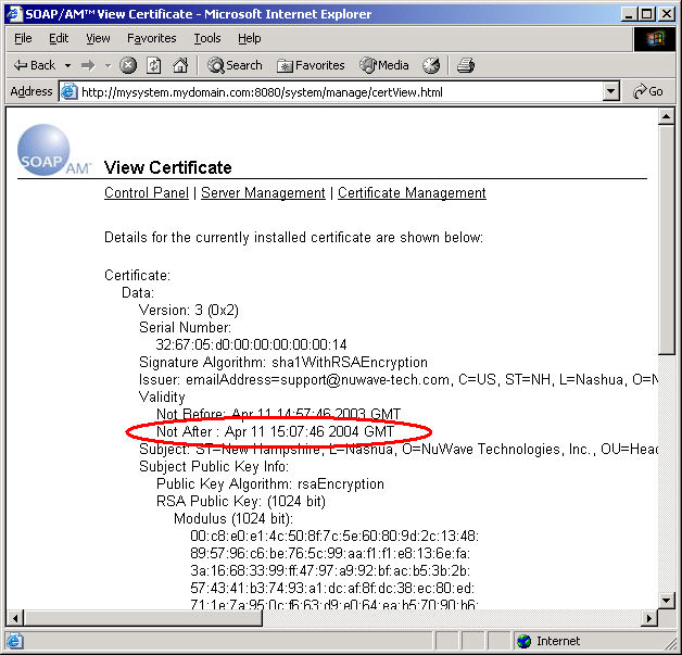 View Certificate